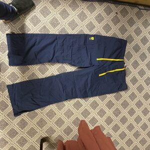 Women’s Navy Blue Scrub Pants with Yellow Accents